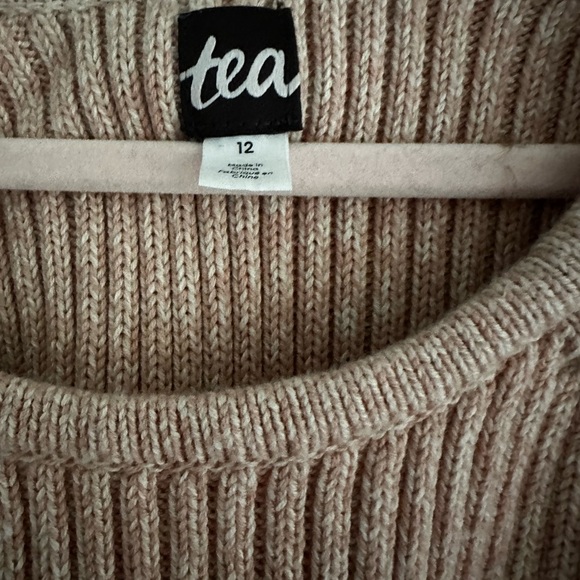 Tea knit cotton dress size 12 color dusty rose and black - Picture 3 of 7